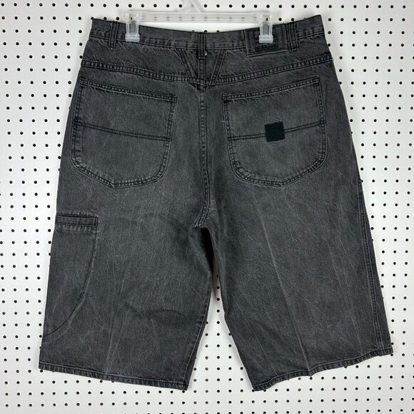 Marithe Francois Girbaud Black Baggy Shorts 38 Hip Hop 90s Wide Leg Gothic Skate - Picture 1 of 7